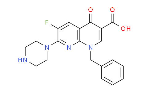 CAS No. 115274-33-4, 1-Benzyl-6-fluoro-4-oxo-7-(piperazin-1-yl)-1,4-dihydro-1,8-naphthyridine-3-carboxylic acid