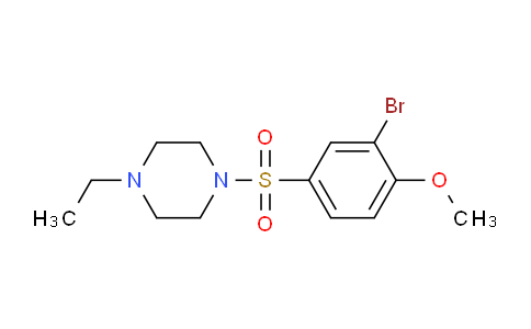 CAS No. 677303-98-9, 1-((3-bromo-4-methoxyphenyl)sulfonyl)-4-ethylpiperazine