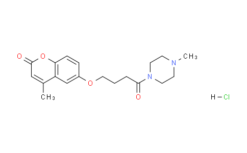 CAS No. 882863-70-9, 4-Methyl-6-(4-(4-methylpiperazin-1-yl)-4-oxobutoxy)-2H-chromen-2-one hydrochloride