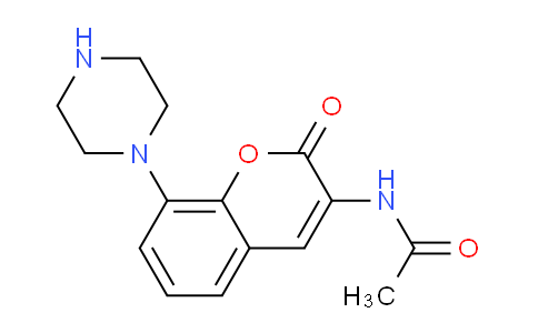 CAS No. 767263-35-4, N-(2-Oxo-8-(piperazin-1-yl)-2H-chromen-3-yl)acetamide
