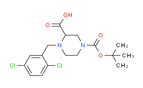 CAS No. 1353944-24-7, 4-(tert-butoxycarbonyl)-1-(2,5-dichlorobenzyl)piperazine-2-carboxylic acid