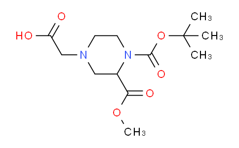 CAS No. 1353945-18-2, 2-(4-(tert-butoxycarbonyl)-3-(methoxycarbonyl)piperazin-1-yl)acetic acid