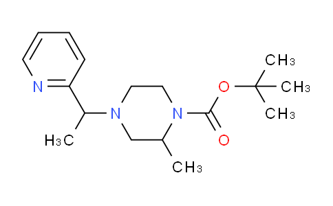 CAS No. 1289386-27-1, tert-butyl 2-methyl-4-(1-(pyridin-2-yl)ethyl)piperazine-1-carboxylate