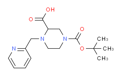 CAS No. 1420788-16-4, 4-(tert-butoxycarbonyl)-1-(pyridin-2-ylmethyl)piperazine-2-carboxylic acid