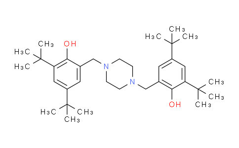 CAS No. 110546-20-8, 2,4-Di-tert-butyl-6-({4-[(3,5-di-tert-butyl-2-hydroxy-phenyl)methyl]piperazin-1-yl}methyl)phenol