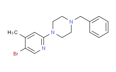 CAS No. 1219967-39-1, 1-Benzyl-4-(5-bromo-4-methylpyridin-2-yl)piperazine