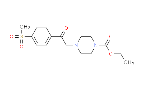 CAS No. 924869-22-7, Ethyl 4-(2-(4-(methylsulfonyl)phenyl)-2-oxoethyl)piperazine-1-carboxylate