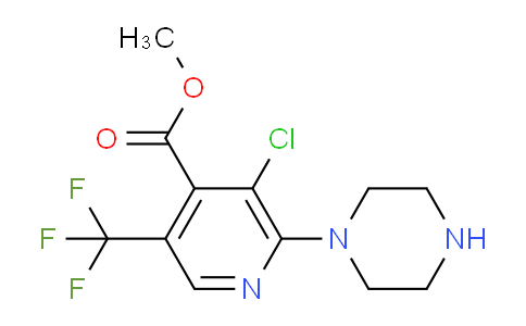 CAS No. 1147979-45-0, Methyl 3-chloro-2-(piperazin-1-yl)-5-(trifluoromethyl)isonicotinate