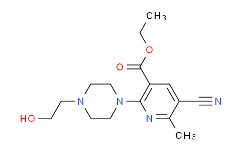 CAS No. 924869-05-6, Ethyl 5-cyano-2-(4-(2-hydroxyethyl)piperazin-1-yl)-6-methylnicotinate