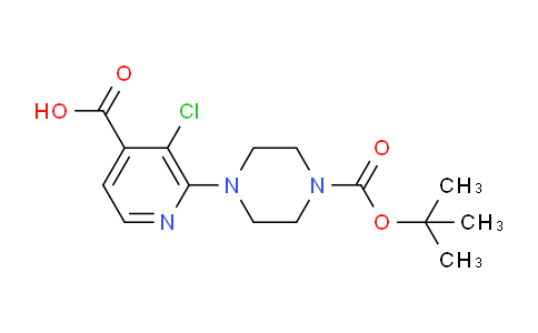 CAS No. 1135283-34-9, 2-(4-(tert-Butoxycarbonyl)piperazin-1-yl)-3-chloroisonicotinic acid