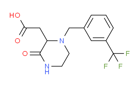 CAS No. 1033600-26-8, 2-(3-Oxo-1-(3-(trifluoromethyl)benzyl)piperazin-2-yl)acetic acid