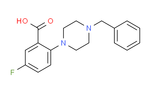 CAS No. 1256633-38-1, 2-(4-Benzylpiperazino)-5-fluorobenzoic acid