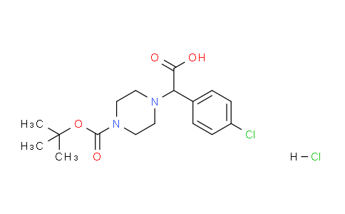 CAS No. 1956309-66-2, 2-(4-(tert-Butoxycarbonyl)piperazin-1-yl)-2-(4-chlorophenyl)acetic acid hydrochloride
