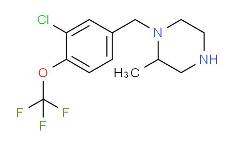 CAS No. 1240573-38-9, 1-{[3-Chloro-4-(trifluoromethoxy)phenyl]methyl}-2-methylpiperazine