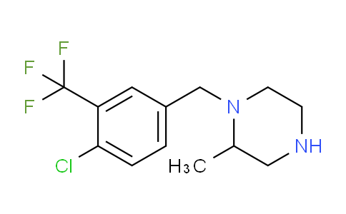 CAS No. 1240573-35-6, 1-{[4-Chloro-3-(trifluoromethyl)phenyl]methyl}-2-methylpiperazine