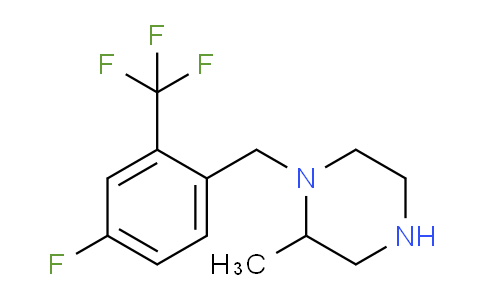 CAS No. 1240572-82-0, 1-{[4-Fluoro-2-(trifluoromethyl)phenyl]methyl}-2-methylpiperazine