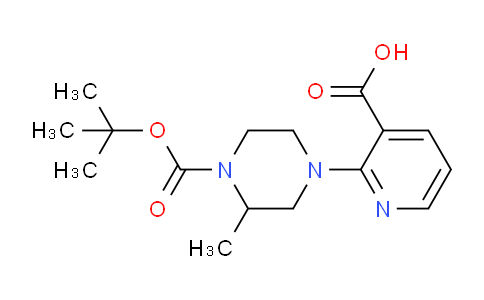 CAS No. 904817-78-3, 2-{4-[(Tert-butoxy)carbonyl]-3-methylpiperazin-1-yl}pyridine-3-carboxylic acid