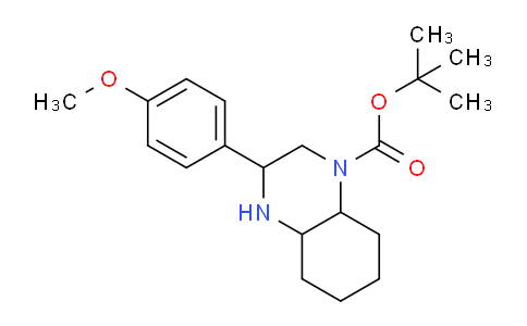 CAS No. 1005275-84-2, tert-Butyl 3-(4-methoxyphenyl)-decahydroquinoxaline-1-carboxylate
