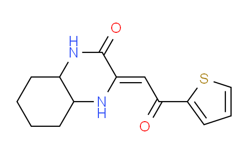 CAS No. 946384-05-0, (3Z)-3-[2-Oxo-2-(thiophen-2-yl)ethylidene]-decahydroquinoxalin-2-one