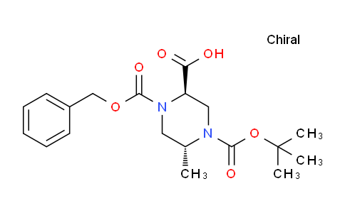 CAS No. 1403898-75-8, (2R,5R)-1-((Benzyloxy)carbonyl)-4-(tert-butoxycarbonyl)-5-methylpiperazine-2-carboxylic acid