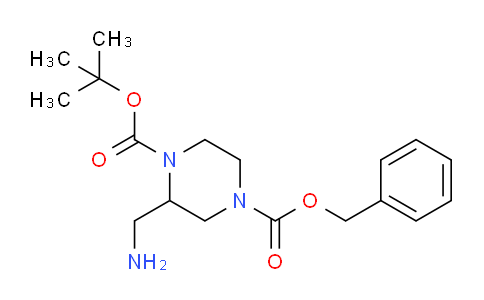CAS No. 1202800-72-3, 4-Benzyl 1-(tert-butyl) 2-(aminomethyl)piperazine-1,4-dicarboxylate
