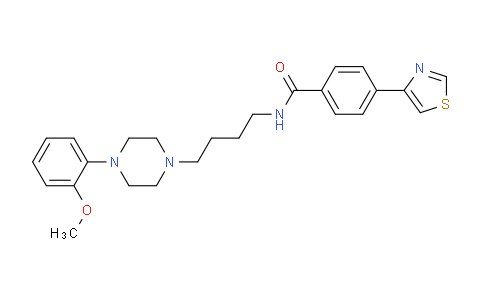 CAS No. 1580000-17-4, N-(4-(4-(2-methoxyphenyl) piperazin-1-yl)butyl)-4-(thiazol-4-yl)benzamide