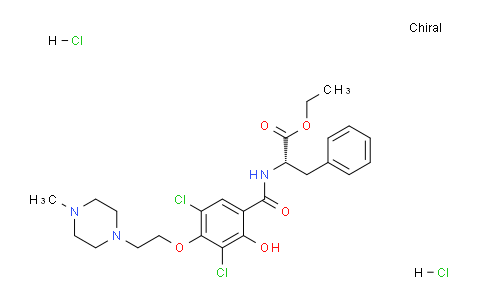 CAS No. 188791-09-5, N-[3,5-Dichloro-2-hydroxy-4-[2-(4-methyl-1-piperazinyl)ethoxy]benzoyl]-L-phenylalanine ethyl ester dihydrochloride