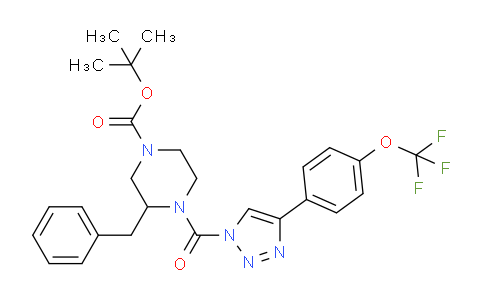 MC734337 | 1848233-58-8 | 3-(Phenylmethyl)-4-[[4-[4-(trifluoromethoxy)phenyl]-1H- 1,2,3-triazol-1-yl]carbonyl]-1-piperazinecarboxylic acid 1,1-dimethylethyl ester