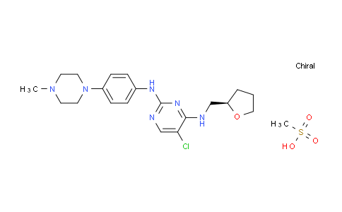 CAS No. 1655527-68-6, (R)-5-Chloro-N2-[4-(4-methylpiperazin-1-yl)phenyl]-N4- [(tetrahydrofuran-2-yl)methyl]pyrimidine-2,4-diamine Mesylate