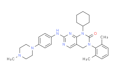 CAS No. 2172617-16-0, 1-Cyclohexyl-3-(2,6-dimethylphenyl)-7-(4-(4- methylpiperazin-1-yl)phenylamino)-3,4- dihydropyrimido[4,5-d]pyrimidin-2(1H)-one