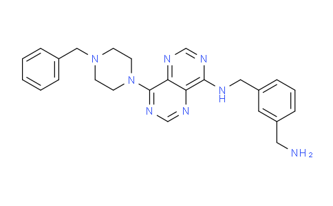 CAS No. 1875036-75-1, N-(3-(Aminomethyl)benzyl)-8-(4-benzylpiperazin-1- yl)pyrimido[5,4-d]pyrimidin-4-amine