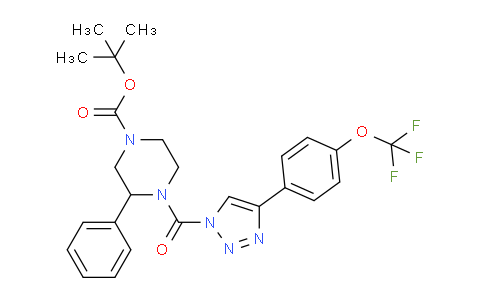 CAS No. 1848233-59-9, tert-butyl 3-phenyl-4-(4-(4-(trifluoromethoxy)phenyl)-1H-1,2,3-triazole-1-carbonyl)piperazine-1-carboxylate