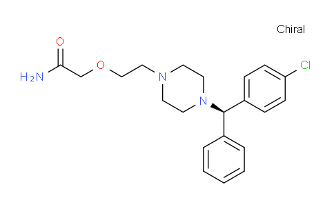 CAS No. 909779-33-5, (R)-2-(2-(4-((4-chlorophenyl)(phenyl)methyl)piperazin-1-yl)ethoxy)acetamide