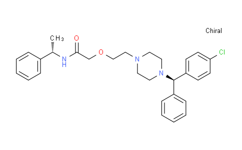 CAS No. 1150310-67-0, 2-(2-(4-((R)-(4-chlorophenyl)(phenyl)methyl)piperazin-1-yl)ethoxy)-N-((S)-1-phenylethyl)acetamide