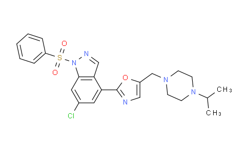 CAS No. 1254036-86-6, 2-[1-(benzenesulfonyl)-6-chloroindazol-4-yl]-5-[(4-propan-2-ylpiperazin-1-yl)methyl]-1,3-oxazole