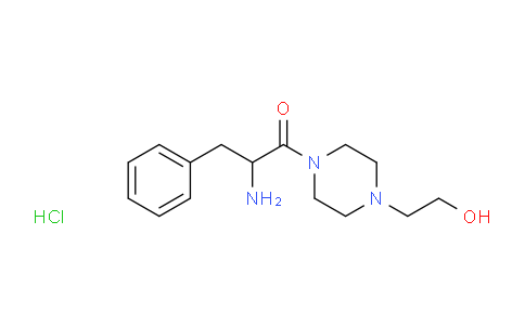 CAS No. 1236254-91-3, 2-Amino-1-(4-(2-hydroxyethyl)piperazin-1-yl)-3-phenylpropan-1-one hydrochloride