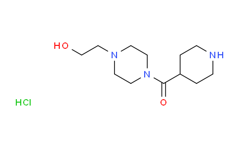 CAS No. 1220028-53-4, (4-(2-Hydroxyethyl)piperazin-1-yl)(piperidin-4-yl)methanone hydrochloride