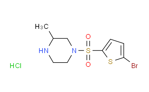 CAS No. 1261232-65-8, 1-((5-Bromothiophen-2-yl)sulfonyl)-3-methylpiperazine hydrochloride