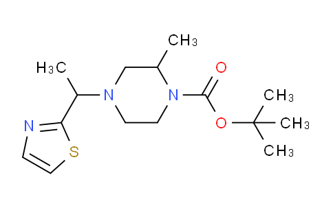 CAS No. 1289385-40-5, tert-Butyl 2-methyl-4-(1-(thiazol-2-yl)ethyl)piperazine-1-carboxylate