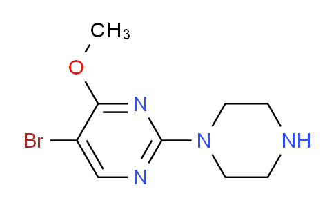 CAS No. 885267-38-9, 5-bromo-4-methoxy-2-piperazin-1-ylpyrimidine