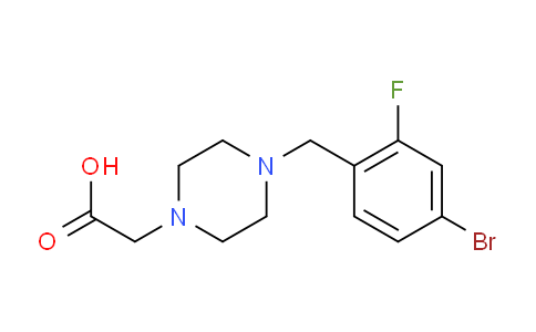 CAS No. 1155159-65-1, 2-[4-[(4-bromo-2-fluoro-phenyl)methyl]piperazin-1-yl]acetic acid