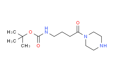 CAS No. 1308650-47-6, tert-butyl N-[4-oxo-4-(piperazin-1-yl)butyl]carbamate