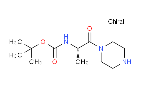 CAS No. 205189-94-2, tert-butyl N-[(2S)-1-oxo-1-(piperazin-1-yl)propan-2-yl]carbamate
