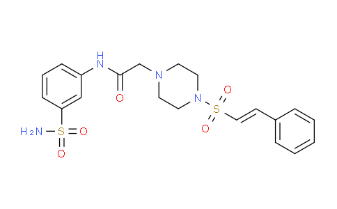 CAS No. 851274-56-1, 2-[4-(2-phenylethenesulfonyl)piperazin-1-yl]-N-(3-sulfamoylphenyl)acetamide