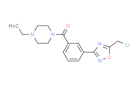CAS No. 1119452-09-3, 1-{3-[5-(chloromethyl)-1,2,4-oxadiazol-3-yl]benzoyl}-4-ethylpiperazine