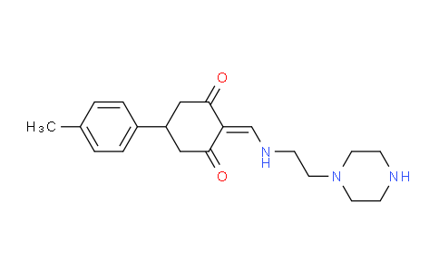 CAS No. 299934-78-4, 5-(4-methylphenyl)-2-[(2-piperazin-1-ylethylamino)methylidene]cyclohexane-1,3-dione