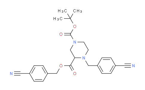 CAS No. 1353945-99-9, 1-(tert-butyl) 3-(4-cyanobenzyl) 4-(4-cyanobenzyl)piperazine-1,3-dicarboxylate