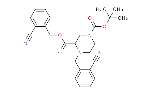 CAS No. 1353944-07-6, 1-(tert-butyl) 3-(2-cyanobenzyl) 4-(2-cyanobenzyl)piperazine-1,3-dicarboxylate