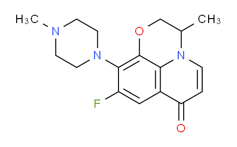 CAS No. 123155-82-8, 9-fluoro-3-methyl-10-(4-methylpiperazin-1-yl)-2,3-dihydro-7H-[1,4]oxazino[2,3,4-ij]quinolin-7-one