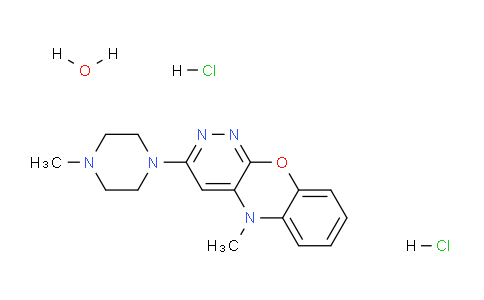 CAS No. 63302-99-8, 5-methyl-3-(4-methylpiperazin-1-yl)-5H-benzo[b]pyridazino[4,3-e][1,4]oxazine dihydrochloride hydrate